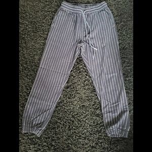 Mens F21 Blue Pinstripe Joggers-M